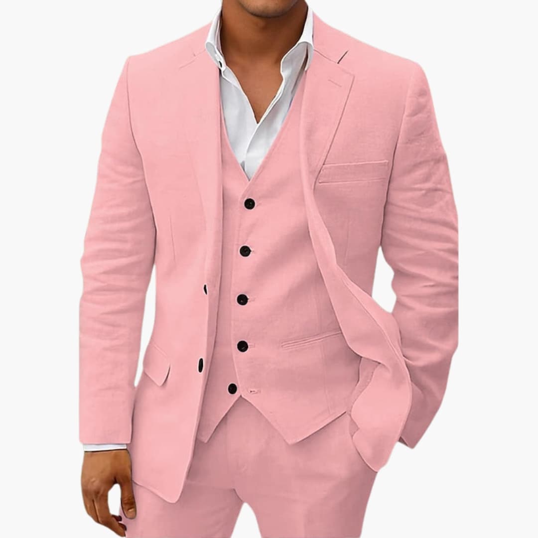 Classic 3 Piece Suit with Waistcoat and Peak Lapel