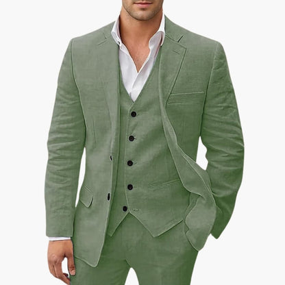 Classic 3 Piece Suit with Waistcoat and Peak Lapel
