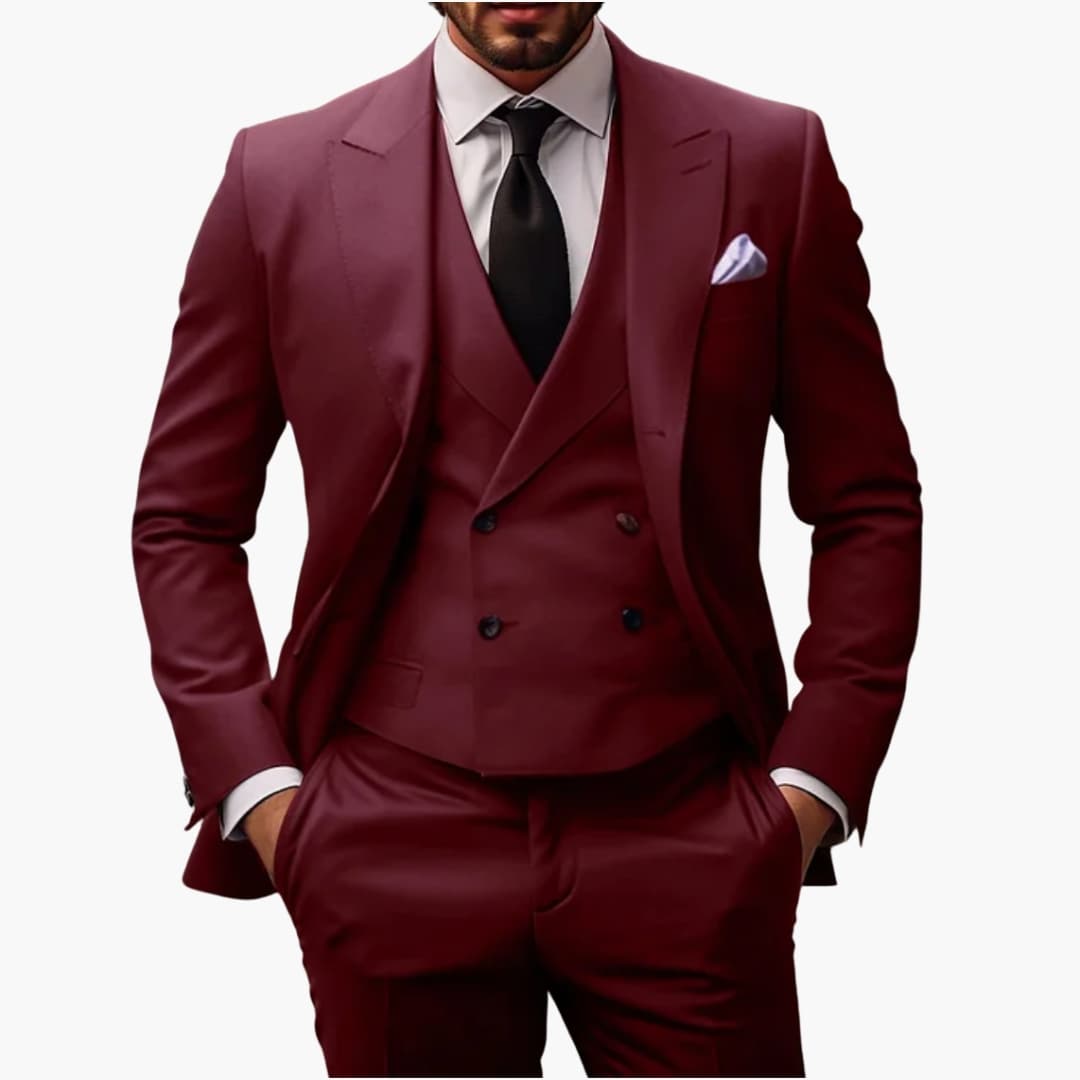 Classic Mens Business Suit Jacket Vest Set