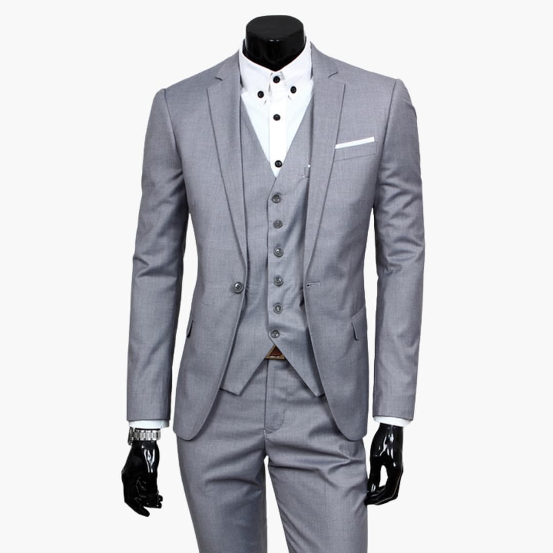 Classic 2 Piece Suit with Jacket and Waistcoat