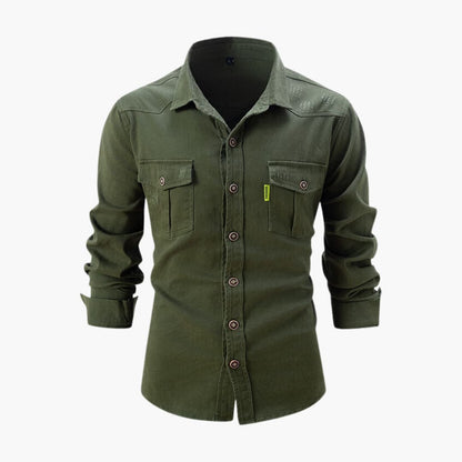 Classic Casual Button Front Shirt with Pockets