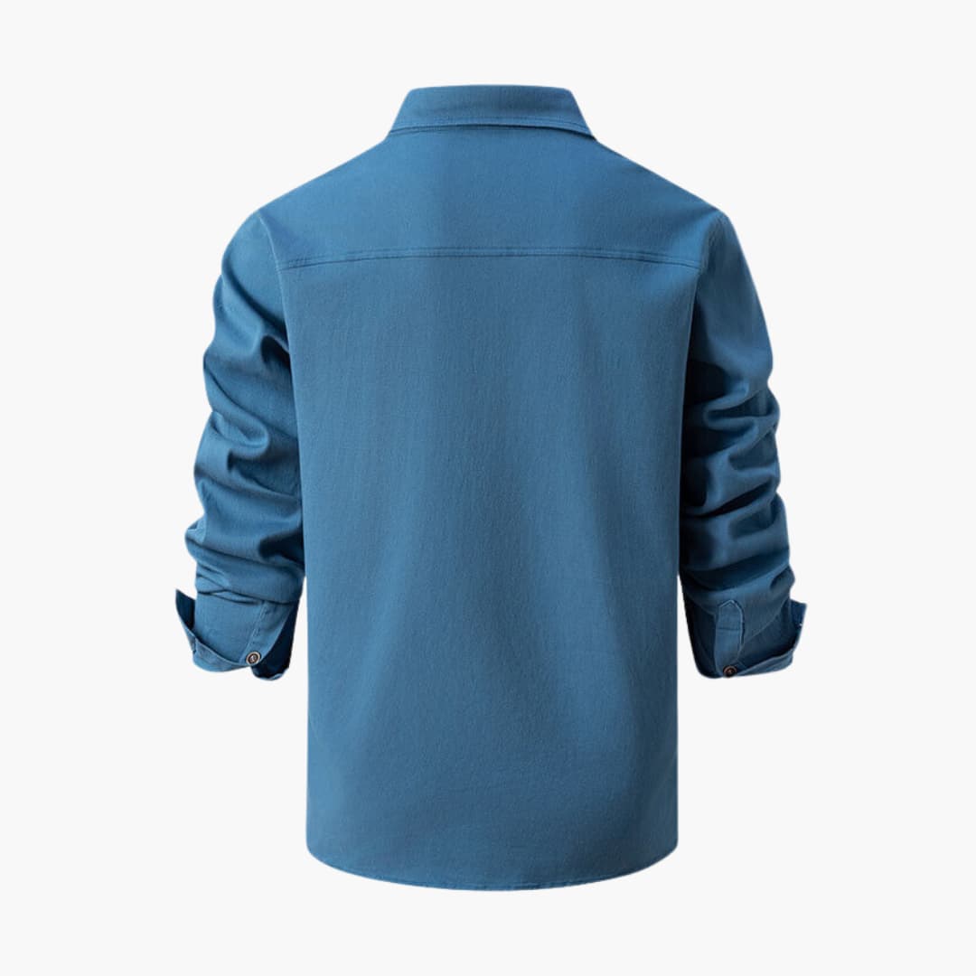 Classic Casual Button Front Shirt with Pockets