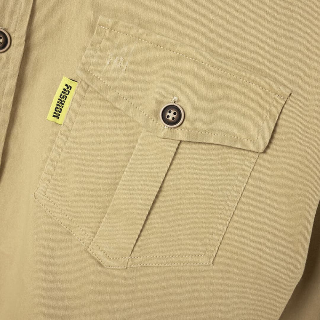 Classic Casual Button Front Shirt with Pockets