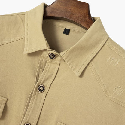 Classic Casual Button Front Shirt with Pockets