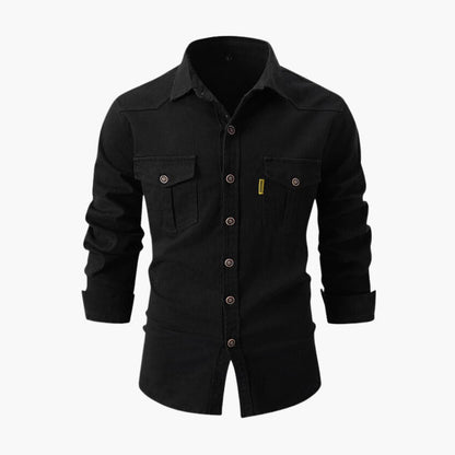 Classic Casual Button Front Shirt with Pockets