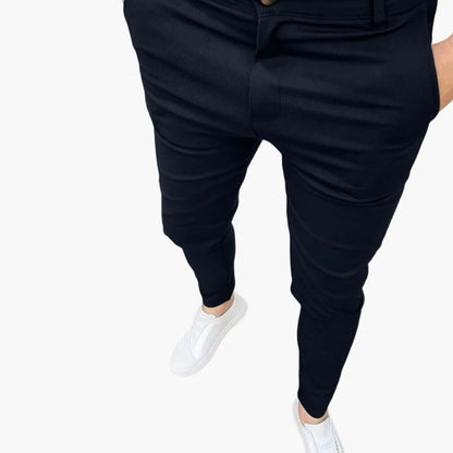 Slim Fit Men's Pants with Belt Loops