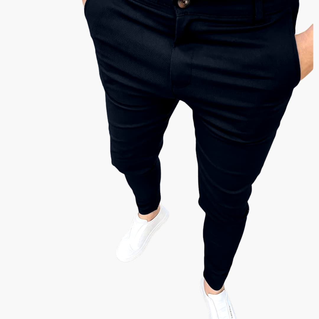 Slim Fit Men's Pants with Belt Loops