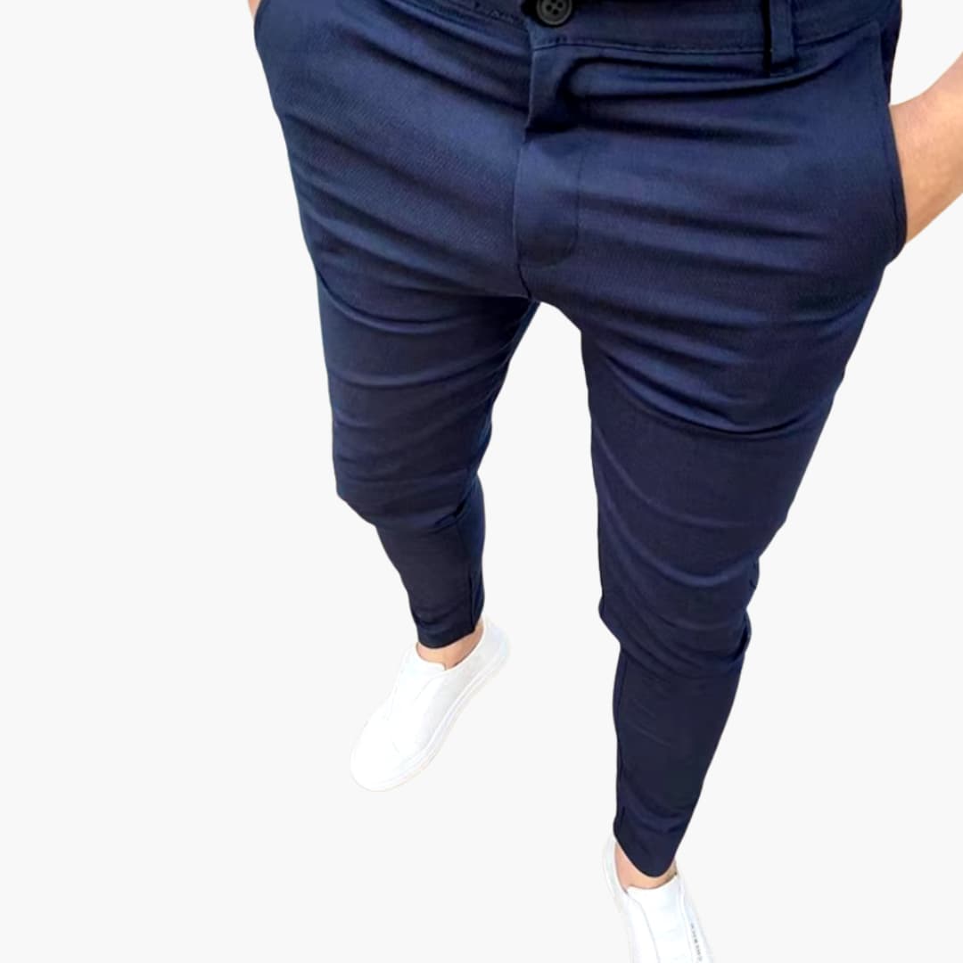 Slim Fit Men's Pants with Belt Loops
