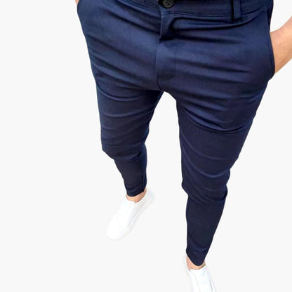 Slim Fit Men's Pants with Belt Loops