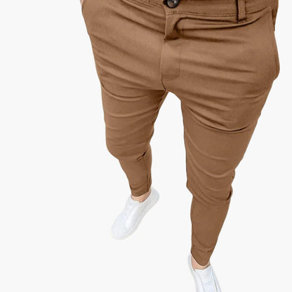 Slim Fit Men's Pants with Belt Loops