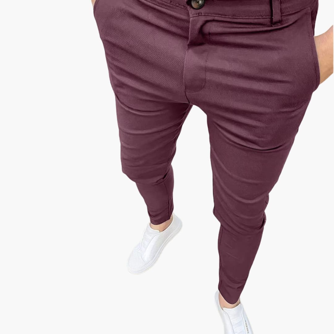 Slim Fit Men's Pants with Belt Loops