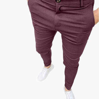 Slim Fit Men's Pants with Belt Loops