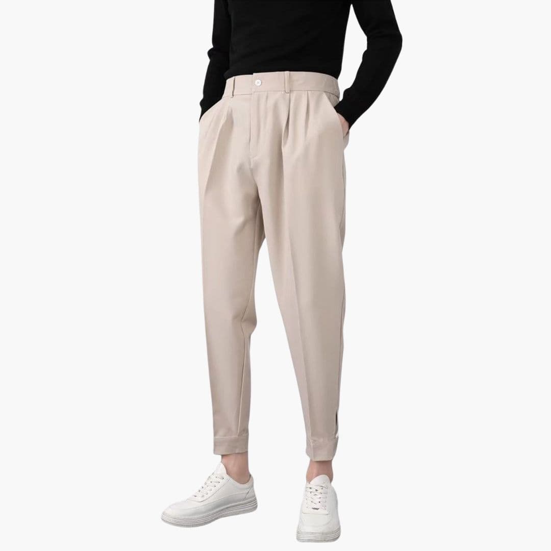 Classic Fit Mens Pants with Button Fly and Pockets