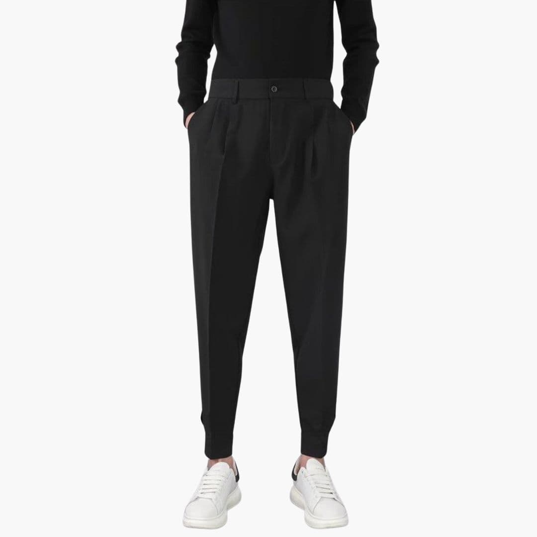 Classic Fit Mens Pants with Button Fly and Pockets - Olytrend