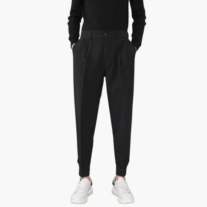 Classic Fit Mens Pants with Button Fly and Pockets - Olytrend