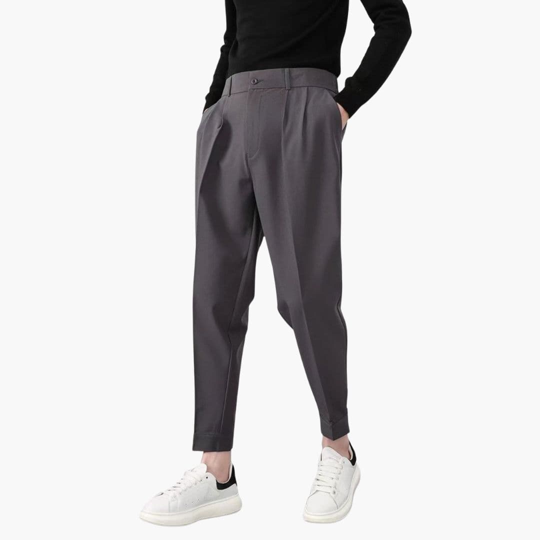 Classic Fit Mens Pants with Button Fly and Pockets