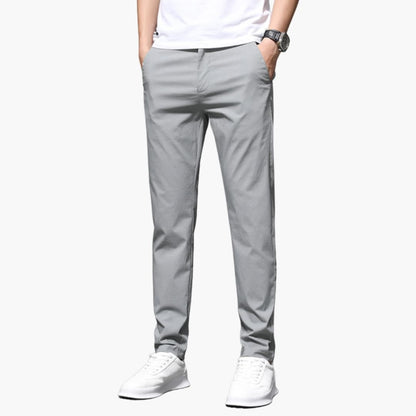 Men's Zip Up Trousers with Side Pockets - Olytrend