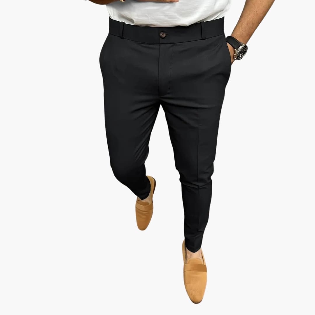 Slim Fit Men's Trousers with Side Pockets - Olytrend
