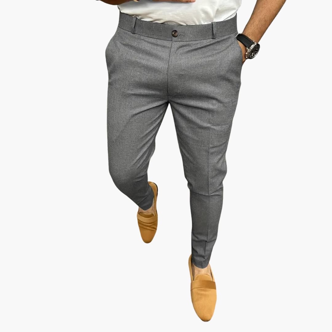 Slim Fit Men's Trousers with Side Pockets