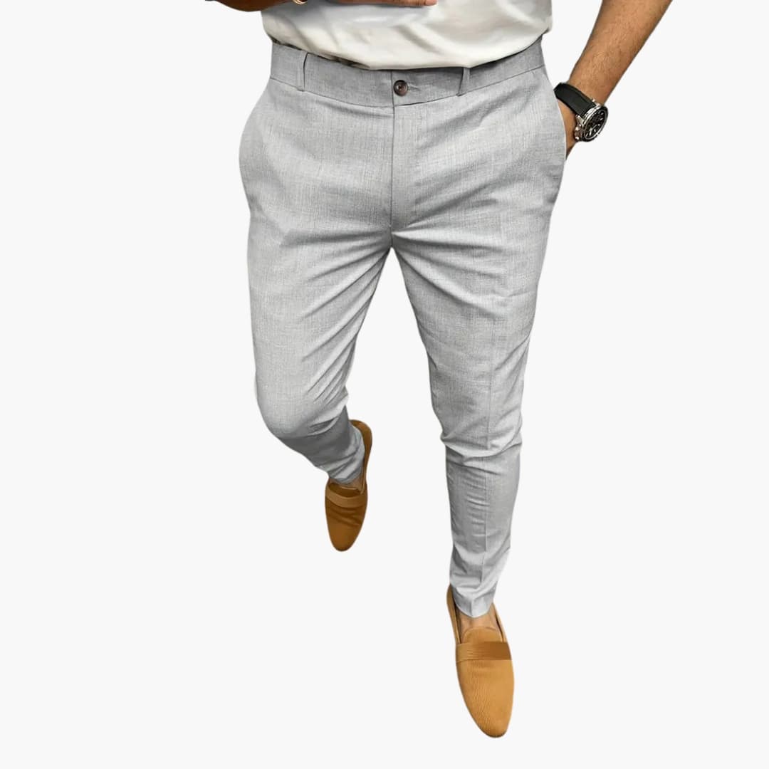 Slim Fit Men's Trousers with Side Pockets
