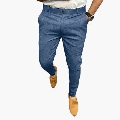 Slim Fit Men's Trousers with Side Pockets