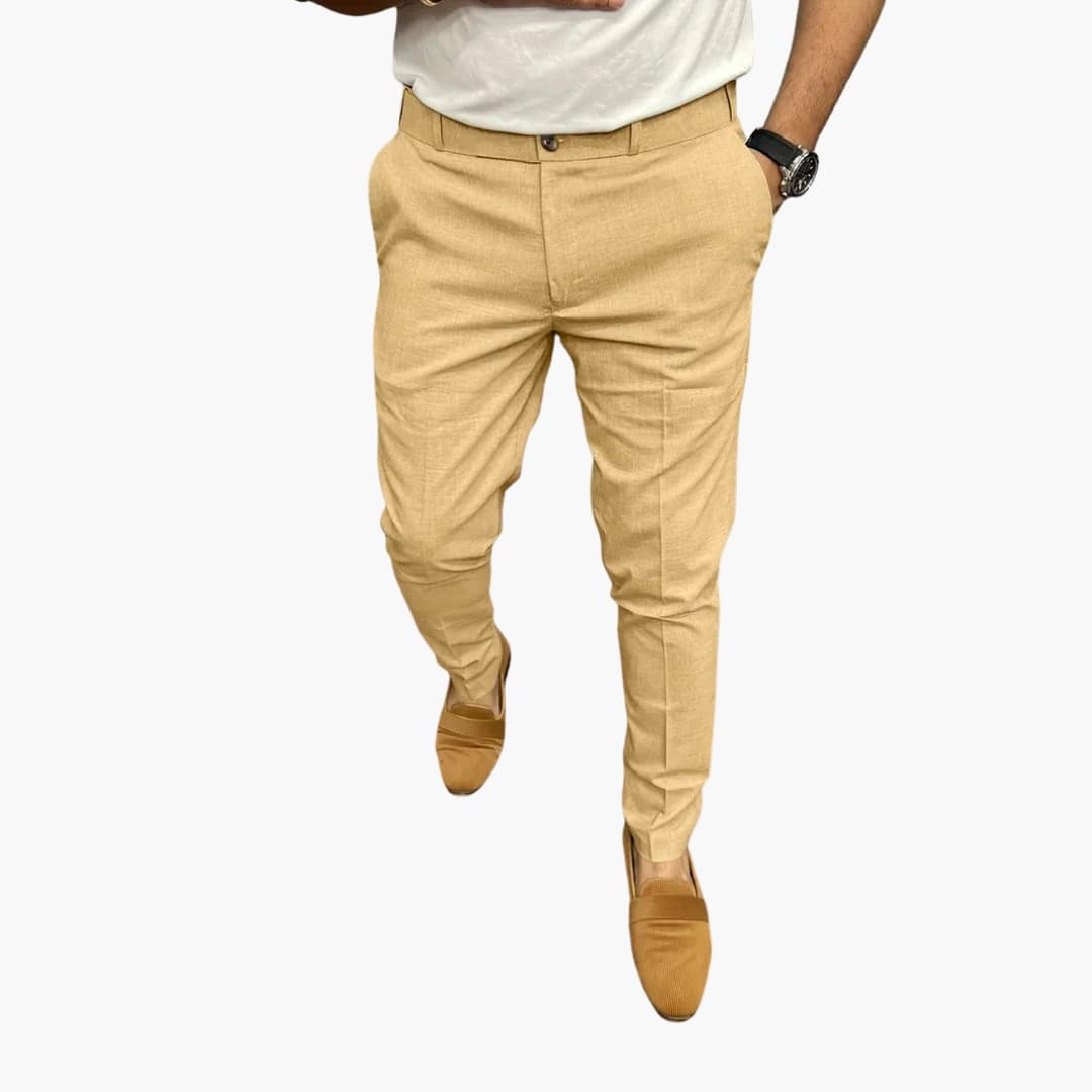 Slim Fit Men's Trousers with Side Pockets