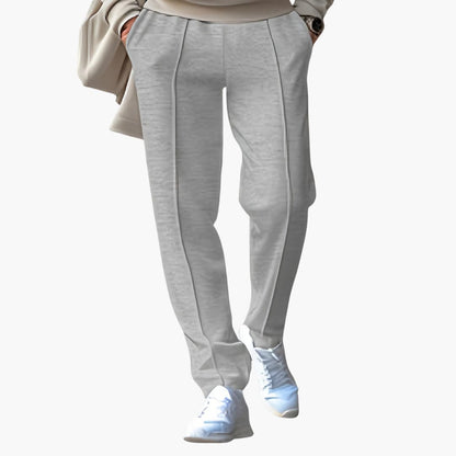 Comfortable Elastic Waist Pants with Side Pockets