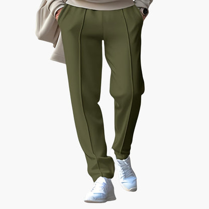 Comfortable Elastic Waist Pants with Side Pockets