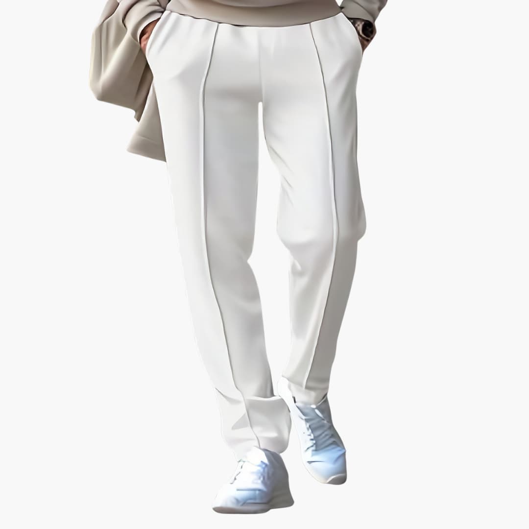 Comfortable Elastic Waist Pants with Side Pockets