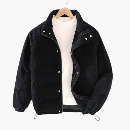Men's Zip Up Snap Button Coat