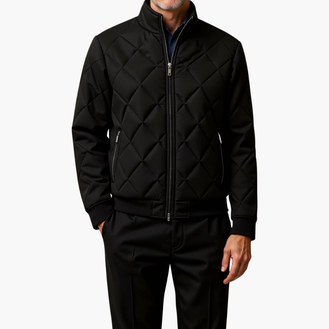 Warm Quilted Mens Zip Up Jacket