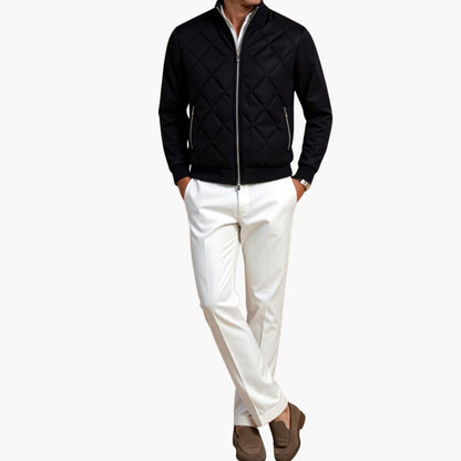 Warm Quilted Zip Up Mens Jacket