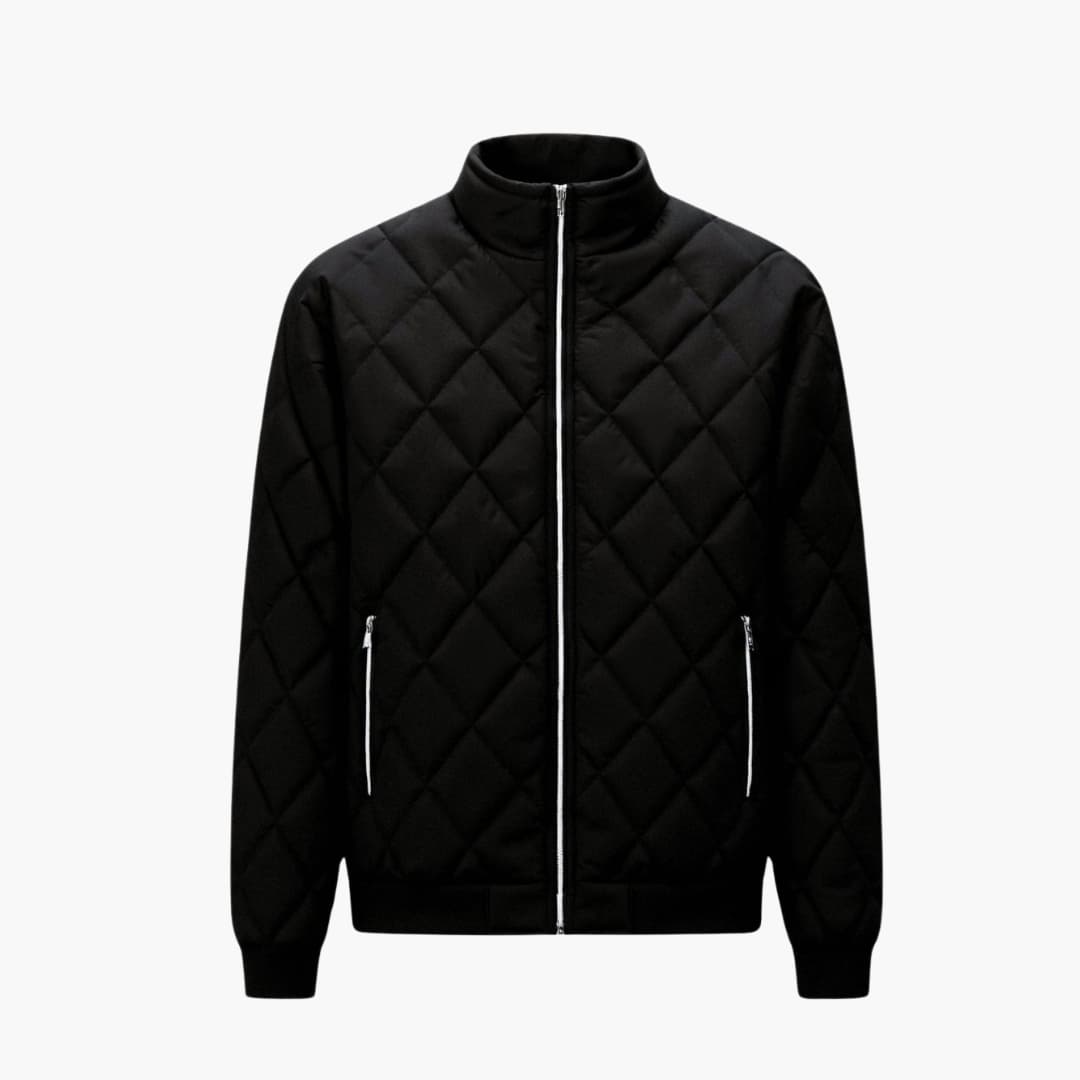 Warm Quilted Zip Up Mens Jacket