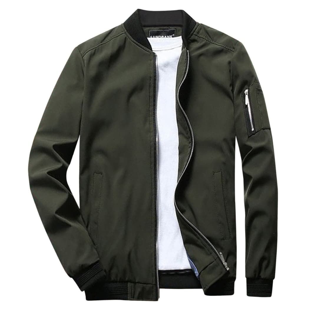 Waterproof Zip Up Mens Coat with Side Pockets - Olytrend