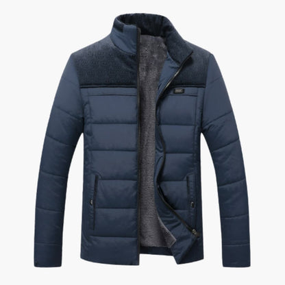 Quilted Men's Coat with High Collar