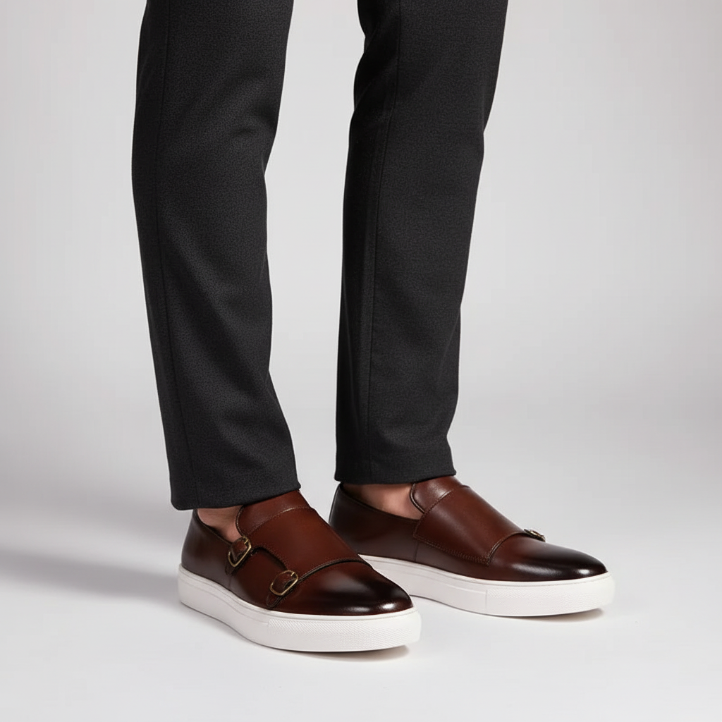Classic Mens Buckle Leather Boots - Pexav