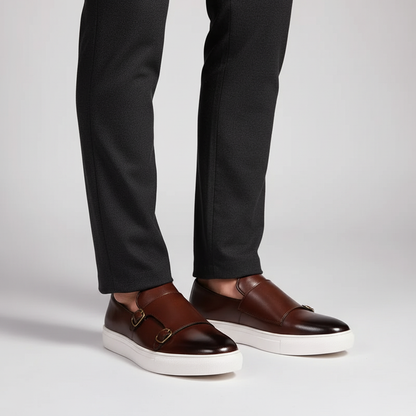 Classic Mens Buckle Leather Boots - Pexav