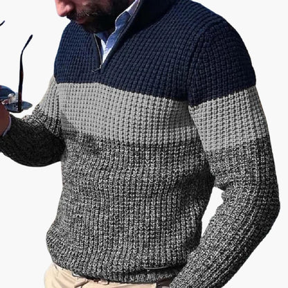 Men's Color Block Half Zip Sweater