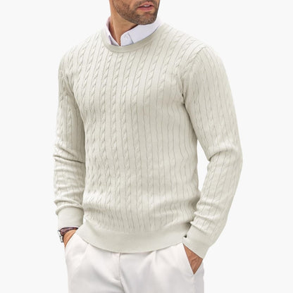 Classic Men's Cable Knit Crew Sweater
