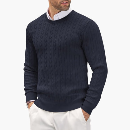 Classic Men's Cable Knit Crew Sweater