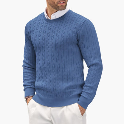 Classic Men's Cable Knit Crew Sweater