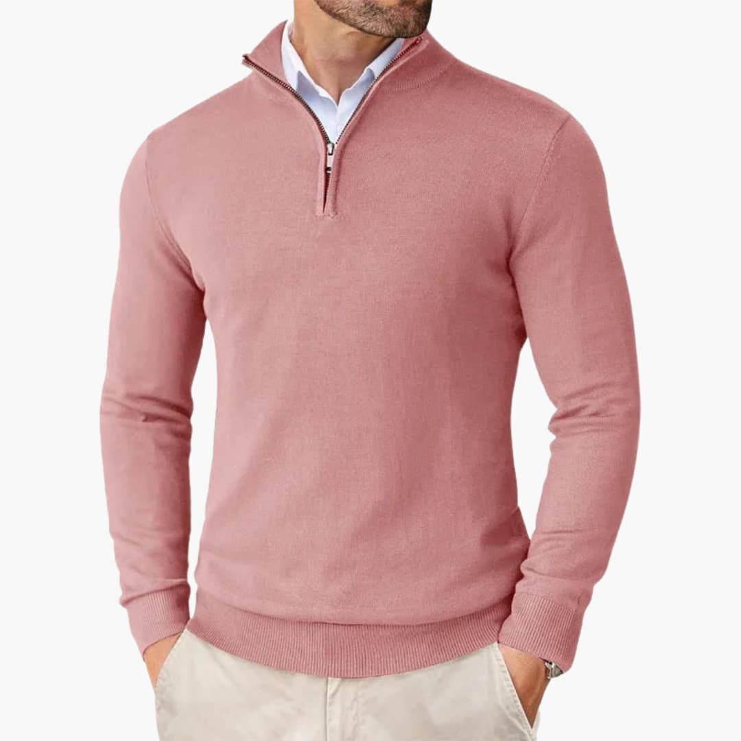 Men's Quarter Zip Ribbed Sweatshirt
