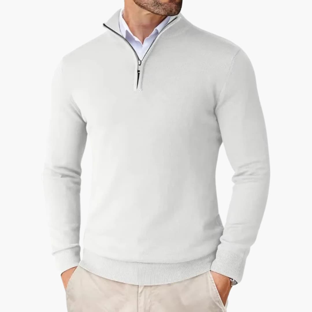 Men's Quarter Zip Ribbed Sweatshirt
