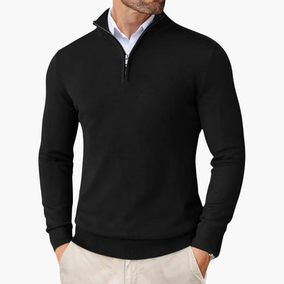 Men's Quarter Zip Ribbed Sweatshirt