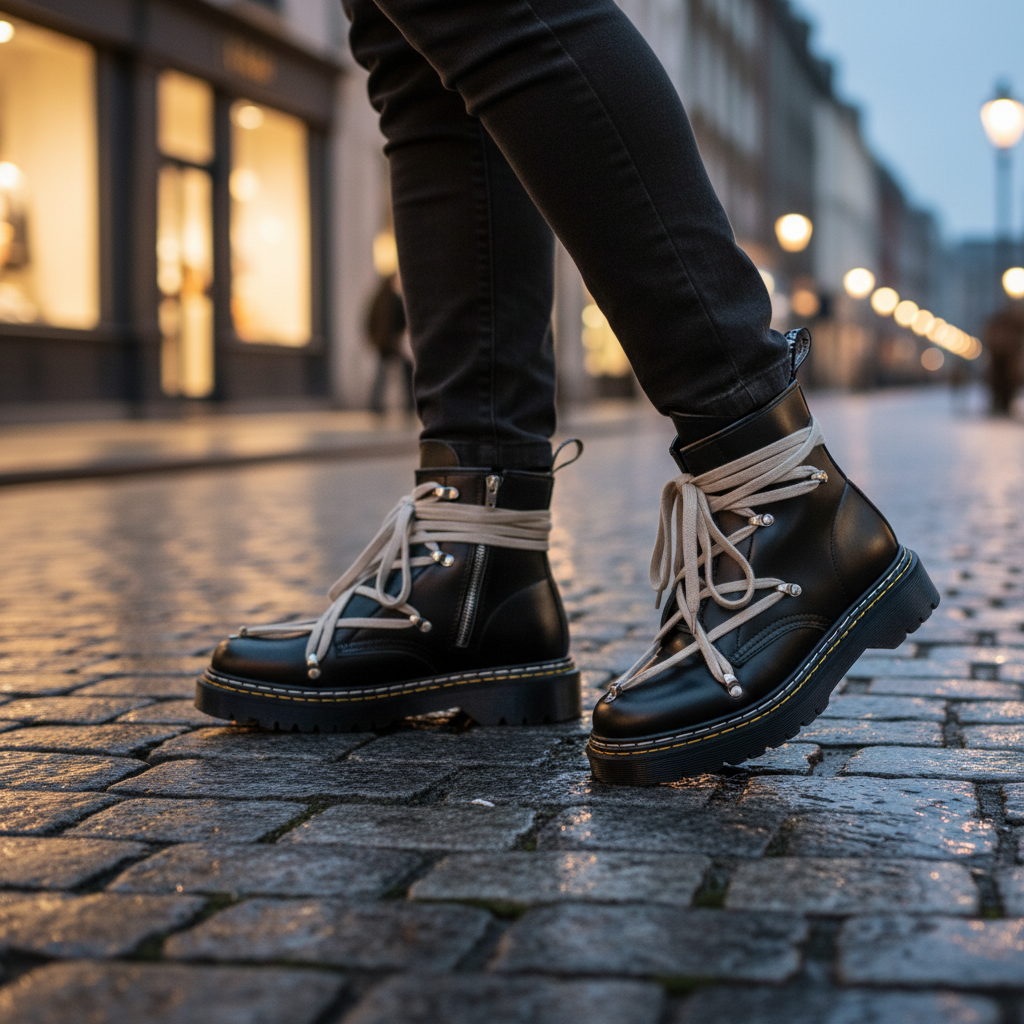 Rugged Men's Leather Ankle Boots - Pexav