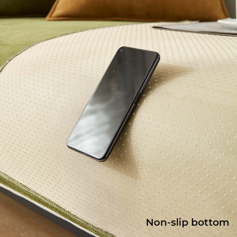 Contemporary Chenille Couch Cover With Herringbone Pattern