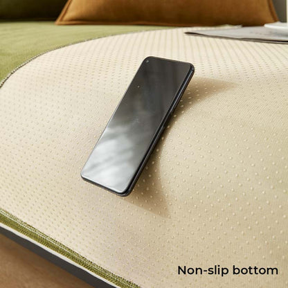 Contemporary Chenille Couch Cover With Herringbone Pattern