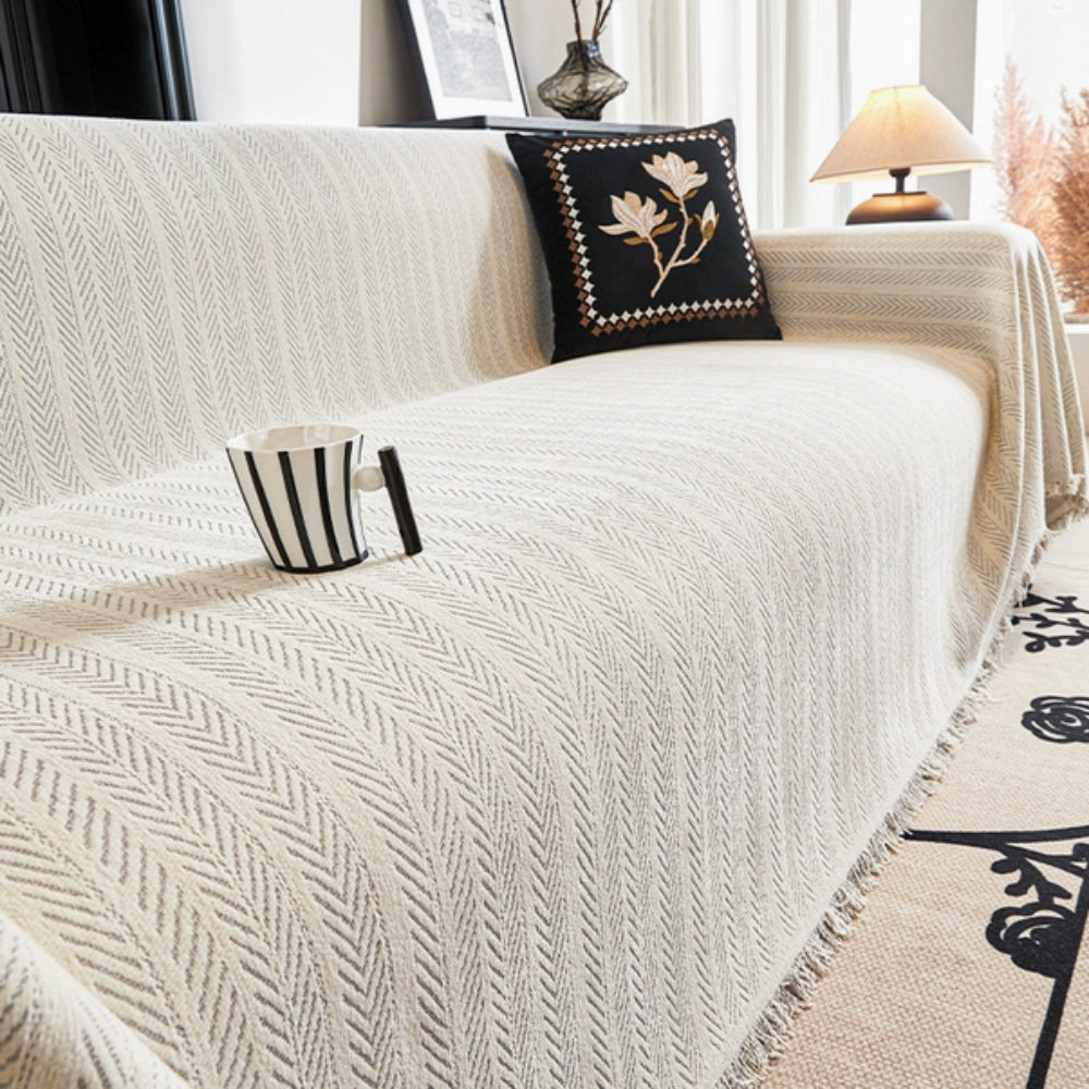 Plush Textured Couch Slipcover
