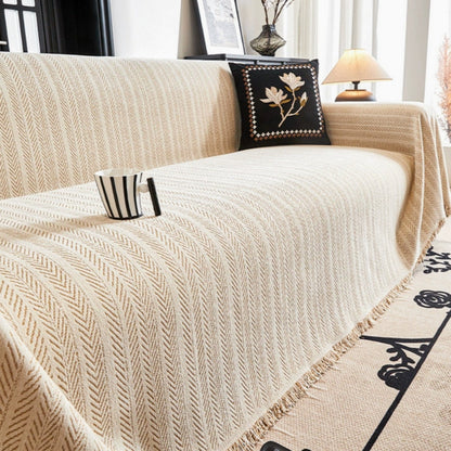 Plush Grey Fleece Sofa Slipcover - Olytrend
