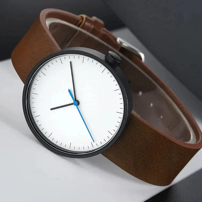 Simple Leather Mens Watch - Classic Elegant Timepiece - Nocini